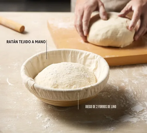 Miniatura 3 de Cesta de prueba de pan Banneton, Kook, Cesta de prueba de pan de masa madre, Prueba de pan Banneton, Cestas artesanales para hacer pan de masa