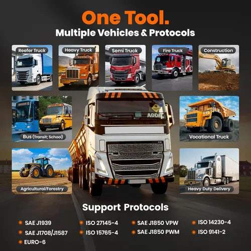 Miniatura 4 de ANCEL Escáner de Camión Resistente HD601 Herramienta de Diagnóstico de Sistema Completo para Diésel Compatible con Cummins, Detroit, Freightliner