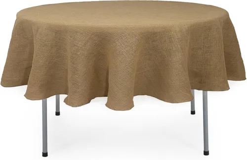 Miniatura 13 de Your Chair Covers - Mantel redondo de yute rústico de yute natural de 72 pulgadas para bodas, fiestas, cocina, hogar, comedor