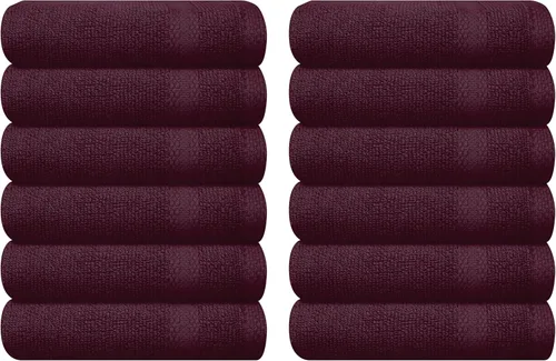 Miniatura 31 de GLAMBURG - Juego de 12 toallas faciales ultrasuaves de 13 x 13 pulgadas, 100% algodón, duraderas y altamente absorbentes, ideales para baño, cocina