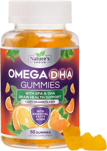 Gomitas de aceite de pescado Omega 3 – Gomitas Omega3 de triple fuerza – Ácidos grasos DHA y EPA para la salud del corazón, apoyo articular y
