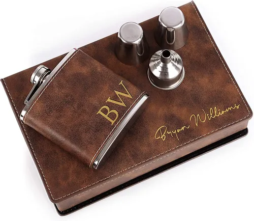 Miniatura 6 de Regalos de padrinos de boda – Juego de regalo personalizado para padrinos de boda con caja de regalo, embudo y vasos de chupito, despedida