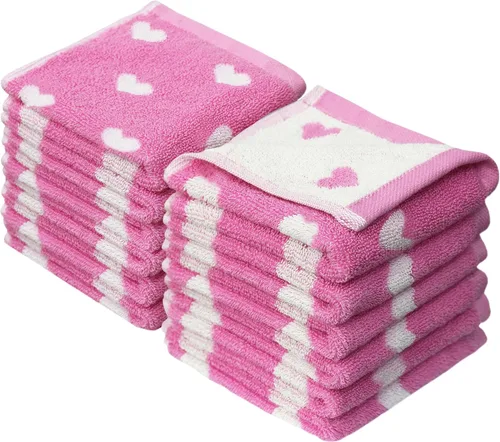 Miniatura 23 de ORIGINAL KIDS Juego de 6 toallas – Bath Time Sugar & Spice – 2 toallas, 2 toallas de mano y 2 paños – 100% algodón jacquard suave absorbente toalla