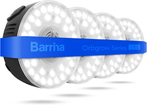 Miniatura 26 de Barrina Orbgrow OG09 Luz de Crecimiento Puck, 5000K 18W (2 x 9W, Equivalente a 270 Vatios), Luz de Espectro Completo para Plantas