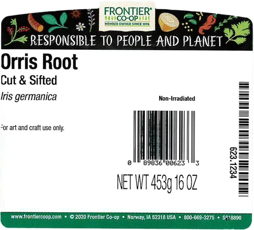 Miniatura 2 de Frontier Co-op Orris Root, cortado y tamizado Bolsa a granel de 1 libra Iris germanica L.