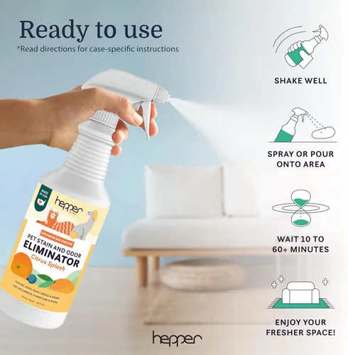 Miniatura 5 de Hepper Advanced Bio-Enzyme - Spray Eliminador de Manchas y Olores para Mascotas - Eliminador de Olor, Manchas y Orina para Gatos, Perros y Otros