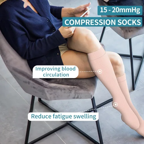 Miniatura 61 de Calcetines de compresión para mujeres y hombres (3 pares) – El mejor apoyo para enfermeras, correr, senderismo, recuperación y calcetines de vuelo