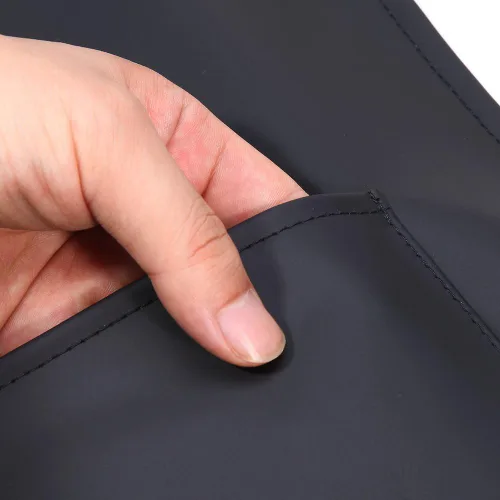 Miniatura 7 de Delantal de goma y vinilo VWELL de 41.5'' impermeable para hombres y mujeres, delantal para lavavajillas, delantal químico para trabajo de Negro
