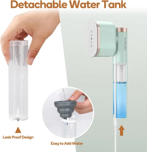 Miniatura 7 de Vaporizador Newbealer para ropa, plancha de vapor portátil de 1200W, 2 niveles de vapor, vapor horizontal y vertical, planchado en seco