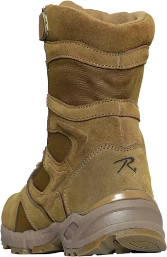 Miniatura 3 de Rothco Botas de despliegue de entrada forzada con cremallera lateral - Botas de uniforme táctico de 8 pulgadas - AR 670-1 marrón coyote - 9 regular