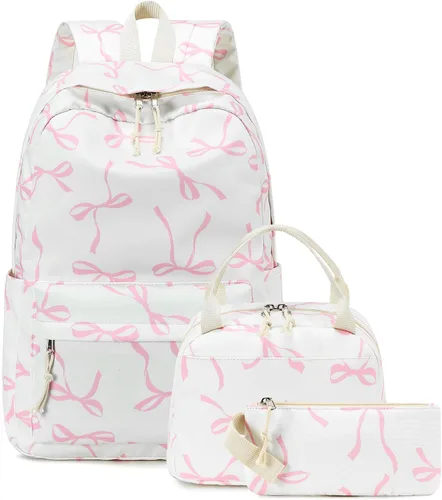 Miniatura 43 de Bluboon Juego de mochila para adolescentes, mochila escolar para niñas, lonchera y lápices, bolsas para estudiantes, 3 en 1, rosa-3 juegos, Escuela
