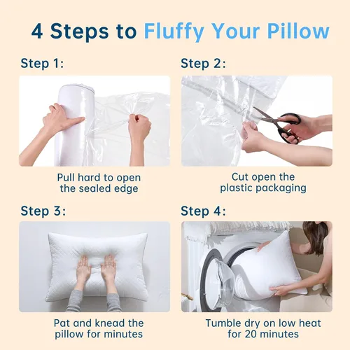 Miniatura 8 de JOLLYVOGUE Almohadas Tamaño King, Almohadas de Cama Certificadas Oeko-Tex para Personas que Duermen de Lado, Espalda y Estómago - Relleno