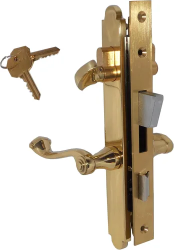 Marks 2750B/3-R - Juego de cerraduras de embutir de línea fina de un solo cilindro para puertas de patio con respaldo de 1 pulgada