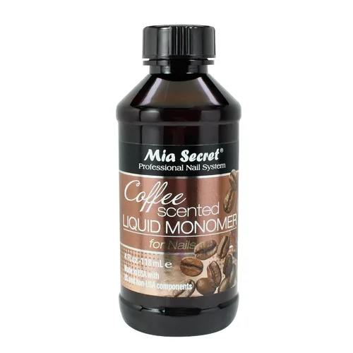 Mia Secret Monómero líquido con aroma a café, líquido acrílico alternativo para uñas en polvo acrílico, monómero EMA, líquido de monómero de uñas