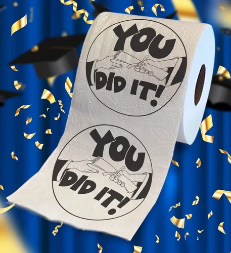 Miniatura 2 de Printed TP You Did It! - Papel higiénico impreso, divertido rollo de papel higiénico para bromas, sorpresa, decoración de baño, regalo novedoso