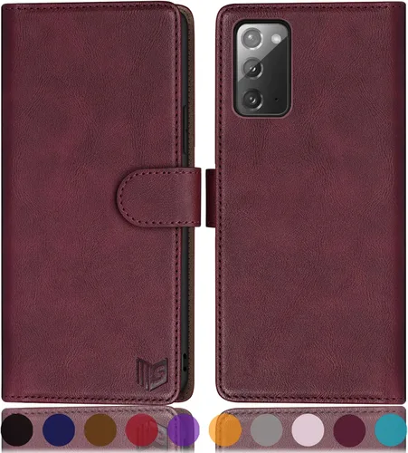 Miniatura 10 de SUANPOT Funda de piel tipo cartera para Samsung Galaxy Note 20 5G de 6.7 pulgadas con bloqueo RFID, tarjetero para tarjetas de crédito, funda
