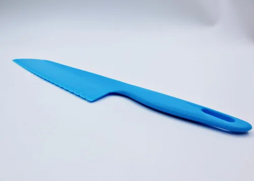 Miniatura 5 de jawbush Cuchillo de plástico para verduras, cortador de pizza de borde dentado de 11 pulgadas con mango antideslizante para cocina, pizzas