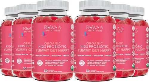 Miniatura 13 de RUWAA NUTRITION Gomitas probióticas orgánicas para niños para la salud digestiva, apoyo inmunológico, estreñimiento, hinchazón. 2.5 mil millones