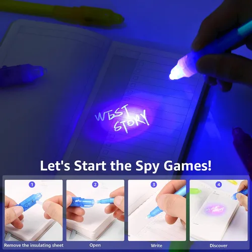 Miniatura 4 de 16 bolígrafos mágicos de tinta invisible para niños, recuerdos mágicos de fiesta, bolígrafo de tinta invisible para escribir mensajes secretos