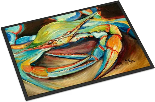 Miniatura 249 de Caroline's Treasures JMK1017JMAT - Tapete de caza de rana garza azul, 24 x 36 pulgadas, tapete para puerta delantera, interior y exterior