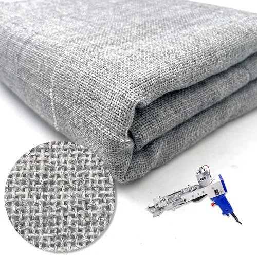 Tela de Tufting Primaria Grande de 45" x 45" con Cuadrícula Blanca para Pistola de Tufting, Tela Gris de Respaldo de Alfombra Primaria, Tela Monks
