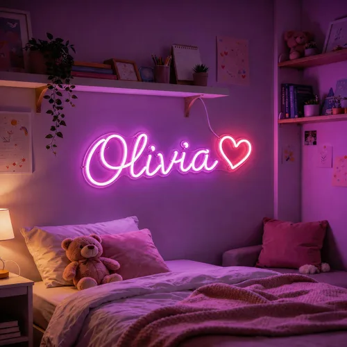 Miniatura 2 de Letrero de neón personalizado – Letrero de neón LED personalizado con nombre para decoración de pared, dormitorio, regalos de cumpleaños para niñas