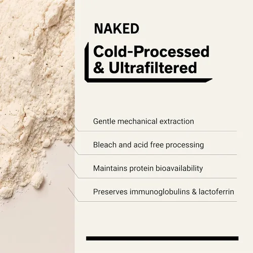 Miniatura 4 de NAKED Proteína de suero de vainilla 1 libra, solo 3 ingredientes, proteína de suero 100% natural de vacas alimentadas con pasto + vainilla + azúcar