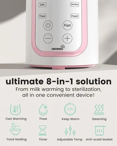 Miniatura 3 de Grownsy Calentador de biberones, calentador rápido de biberones para todos los biberones, calentador de leche para leche materna o fórmula, control
