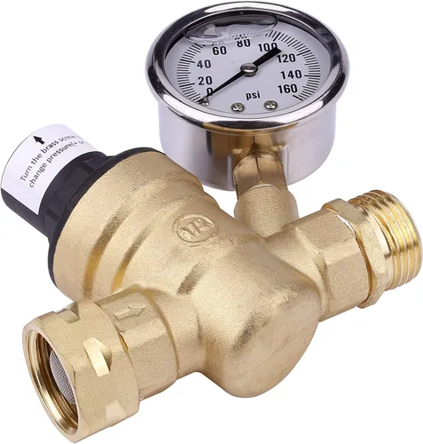 Miniatura 6 de Regulador de presión de agua para autocaravana con medidor ajustable de manguera de agua de 3/4 pulgadas, regulador de presión de agua