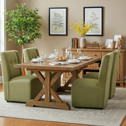 Miniatura 8 de Silla de comedor giratoria con ruedas, silla de comedor con ruedas, moderna silla tapizada con respaldo alto sin brazos para sala de estar, cocina