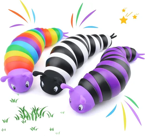 Cevioce Juguete de Babosa para la Ansiedad, Juguetes Sensoriales de Babosa para Niños y Adultos, 3 Piezas Juguetes Sensoriales para Niños Autistas,