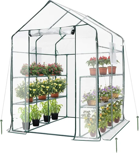 Miniatura 7 de VIVOSUN Invernadero portátil para caminar de 49 x 49 x 63 pulgadas, con cubierta de PVC y base desmontable, emergente instantáneo y plegable, mini