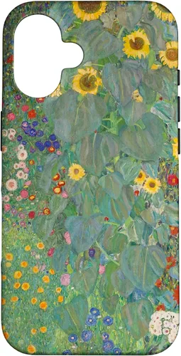 Miniatura 31 de iPhone 14 Plus Flower Garden Klimt Pintura Arte Floral Verde Cubierta Teléfono Funda