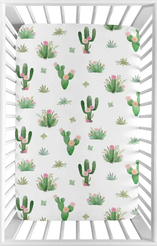 Miniatura 8 de Sweet Jojo Designs Sábanas ajustadas para cuna de bebé (rosa/azul bohemio floral) para niñas, guardería infantil, habitación de niños pequeños