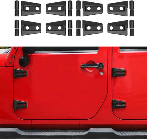 Miniatura 8 de JeCar Cubiertas de Bisagras de Puerta ABS Accesorios Exteriores para Jeep Wrangler JK JKU 2007-2018, Negro