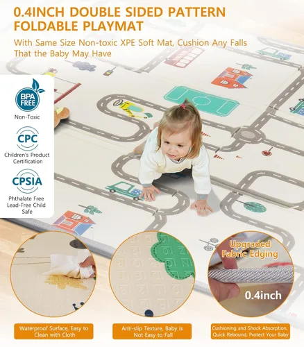 Miniatura 4 de Corralito de juegos para bebés con alfombra, patio de juegos grande para niños pequeños, sin BPA, no tóxico, corralitos seguros sin espacios