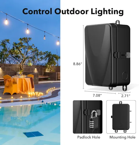Miniatura 3 de BN-LINK Temporizador de piscina, interruptor temporizador mecánico para exteriores para calentador de agua, bomba de piscina, carcasa de metal