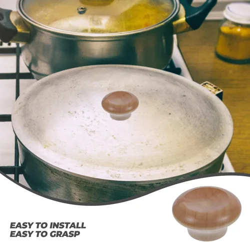 Miniatura 6 de Perillas de tapa de sartén de madera, 2 pomos de tapa de madera reemplazables para tapa de sartén de cocina, reemplazo de tapa de olla