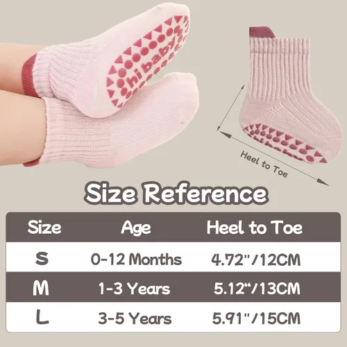 Miniatura 4 de BISOUSOX Baby Girl Socks 0-6 6-12 Months, Toddler Christmas Non Slip Grippy Socks with Grips Newborn Infant 1-3T 4T 5T