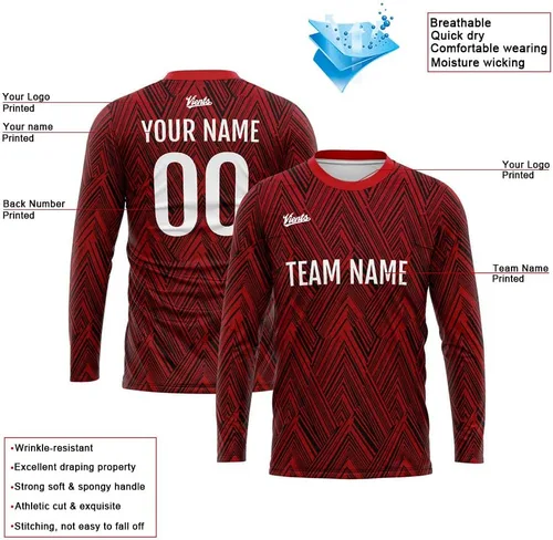 Miniatura 3 de Camiseta personalizada de manga larga para baloncesto y fútbol para adultos y niños