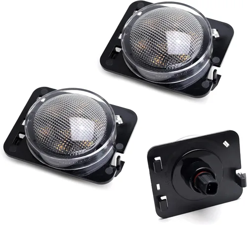 Miniatura 9 de iJDMTOY - Kit de luces LED frontales para guardabarros con lente transparente y ámbar, focos laterales completos, compatible con Jeep 2007-2017