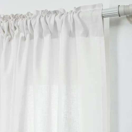 Miniatura 2 de D'Moksha Homes Cortina de lino europeo negro de 52 x 63 pulgadas, con bolsillo para cortinero, 1 panel, 1 panel, 100% lino puro, tratamiento