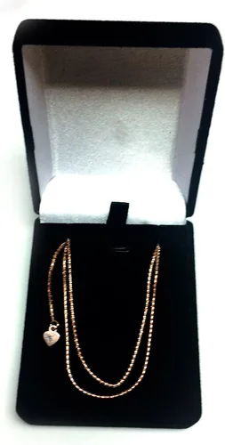 Miniatura 5 de 14K oro rosa ajustable palomitas de maíz Enlace Cadena Collar, 1,3mm, 22