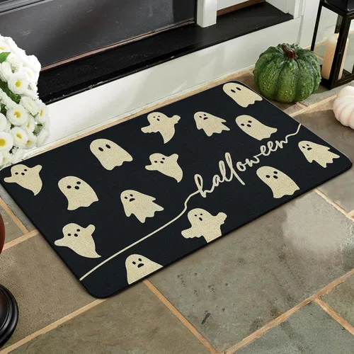Miniatura 2 de Tapete de bienvenida con fantasma de Halloween, divertido tapete de puerta de Halloween para interiores y exteriores, antideslizante, decoración