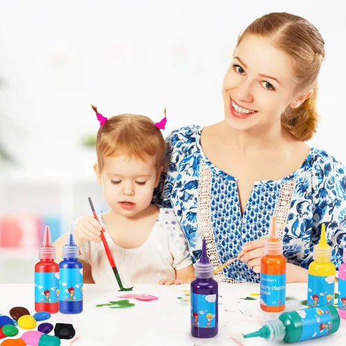 Miniatura 6 de Pintura para dedos, pintura de dedos para niños, pinturas de dedos no tóxicas para niños pequeños de 1 a 3 años, pinturas de dedos lavables