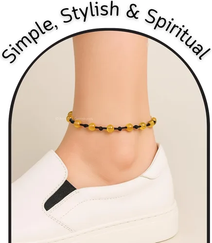 Miniatura 100 de Amazing Gemstone Crystal Anklet Ankle Bracelets for Women - Waterproof Beaded Healing Crystal Anklets, Plus Size Chakra Gemstone Bead Anklet