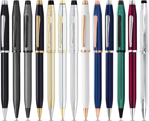 Miniatura 95 de Cross Century II - Bolígrafo de punta Selectip, lacado negro con detalles chapados en oro de 23 quilates