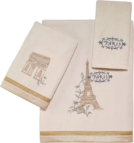 Miniatura 2 de Avanti Linens - Toalla de baño, toalla de algodón suave y absorbente (colección Paris Botanique, marfil) 50.00 x 27.00 pulgadas