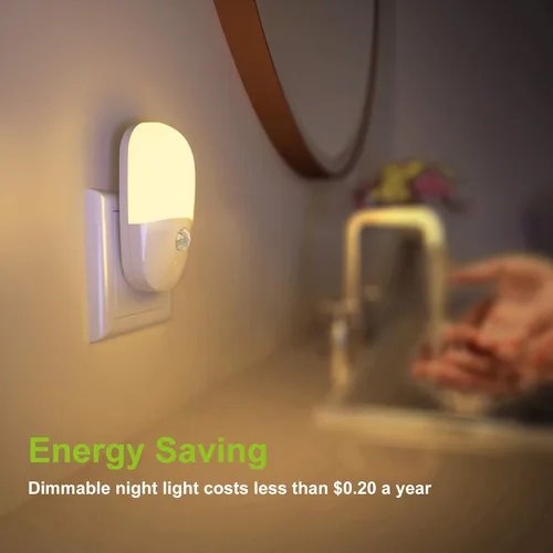 Miniatura 6 de MAZ-TEK Luz nocturna regulable con sensor de movimiento enchufable, luz nocturna LED blanca cálida suave con sensor de movimiento del atardecer al