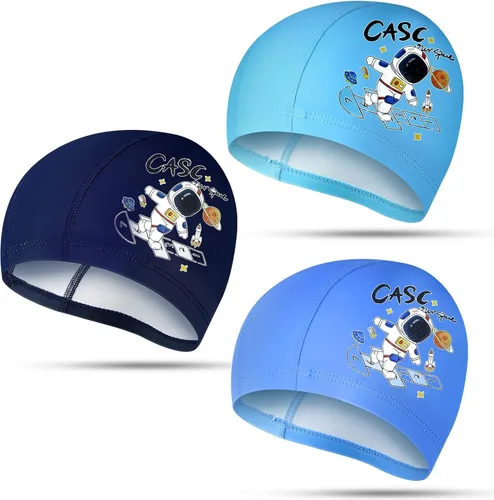 Geyoga 3 piezas de gorras de natación para niños y niñas, gorras de natación para niños de 2 a 12 años, gorro de natación para piscina, gorro de